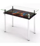 Glass dining table D-03-2 with tempered glass and chrome legs order